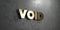 Void - Gold sign mounted on glossy marble wall - 3D rendered royalty free stock illustration
