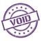 VOID text written on purple violet vintage stamp