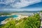 Voidokilia beach, Greece. View from Navarino fortress