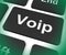 Voip Key Means Voice Over Internet Protocol Or Broadband Telephony