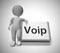 VOIP meaning voice-over internet protocol is internet telephony - 3d illustration