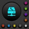 VoIP services dark push buttons with color icons
