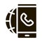 Voip Smartphone Internet Connection Icon Vector Glyph Illustration