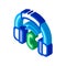 Voip System Headphones isometric icon vector illustration