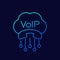 Voip telephony, call line icon, vector design