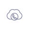 Voip telephony icon, line vector on white