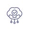 Voip telephony line icon with a cloud