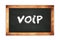 VOIP text written on wooden frame school blackboard