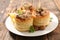 Vol au vent, puff pastry with mushroom, chicken