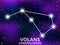 Volans constellation. Starry night sky. Cluster of stars and galaxies. Deep space. Vector