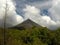 Volcan Arenal with clouds in Costa Rica.