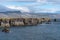 Volcanic basalt cliff on the west coastline of Iceland