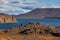 Volcanic beach on Lake Kleifarvatn, western Iceland