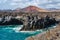 Volcanic Coastal Landscape in Los Hervideros in Lanzarote, Spain