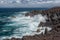 Volcanic coastline ocean waves, Lanzarote, Spain