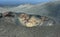 Volcanic crater in  landscape of Timanfaya park Lanzarote.