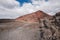 Volcanic crater Montana Bermeja in Lanzarote, Canary islands,