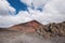 Volcanic crater Montana Bermeja in Lanzarote, Canary islands,