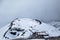 Volcanic crater with snow