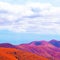 Volcanic desert and sky view. Canary islands. Fuerteventura. Stylish nature visual spirits background. Travel minimalist concept