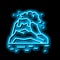 volcanic earth neon glow icon illustration