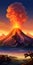 Volcanic Eruption: A Colorful Fantasy Realism Illustration