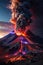 volcanic eruption colorful sharp bright light. ai generative