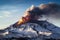Volcanic eruption in Kamchatka, Russia. Panorama of the volcano. A small volcanic eruption in Mt Fagradalsfjall, Southwest Iceland