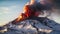 Volcanic eruption in Kamchatka, Russia. Panorama of the volcano. A small volcanic eruption in Mt Fagradalsfjall, Southwest Iceland