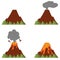 Volcanic eruption process.