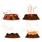 Volcanic Eruption Stages Illustrations Collection