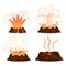 Volcanic Eruption Stages Illustrations Collection