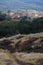 Volcanic fumaroles in the geothermal field in the town of Monterotondo M. Geothermal energy in Tuscany on the metalliferous hills