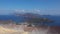 Volcanic gas exiting through fumaroles on Fossa crater of Vulcano island. View on Lipari Islands. Mediterranean sea