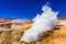 Volcanic Geyser Sol De Manana in the Altiplano of Bolivia