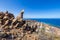 Volcanic hills on Tenerife with view on the ocean