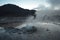 Volcanic hotsprings and geysers at the El Tatio Geysers. Atacama desert, Calama, Chile