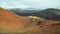 Volcanic landscape with beautiful reddish to brown colors