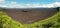 Volcanic landscape of the big crater of Sierra negra volcano in Isabela island