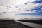 Volcanic landscape and cloudscape - road on Lanzarote