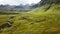 Volcanic landscape in Iceland, Nature, magical river at summer season, Aerial landscape 4k