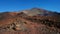 Volcanic landscape with lava Aa at Montana Samara hike, one of the most unusual alien-like environment found at Teide National Par