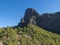 Volcanic landscape and lush pine tree forest, pinus canariensis view from Mirador de la Cumbrecita viewpoint at national