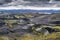 Volcanic landscape with mountains and volcano craters, Iceland