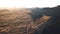 Volcanic landscape near Timanfaya, Lanzarote, Canary Islands. Aerial view