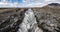 Volcanic landscape of Odadahraun lava field with Joekulsa a Fjoellum glacial river Highlands of Iceland Scandinavia