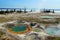 Volcanic Landscape of West Thumb Geyser Basin and Yellowstone Lake, Yellowstone National Park, Wyoming, USA