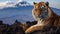 Volcanic Majesty: Tiger\\\'s Gaze on the Fiery Slope