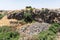 Volcanic  mountains above the Ayit waterfall on the Golan Heights in Israel