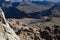 Volcanic rock formations in the panoramic mountain ranges in Mount Kenya